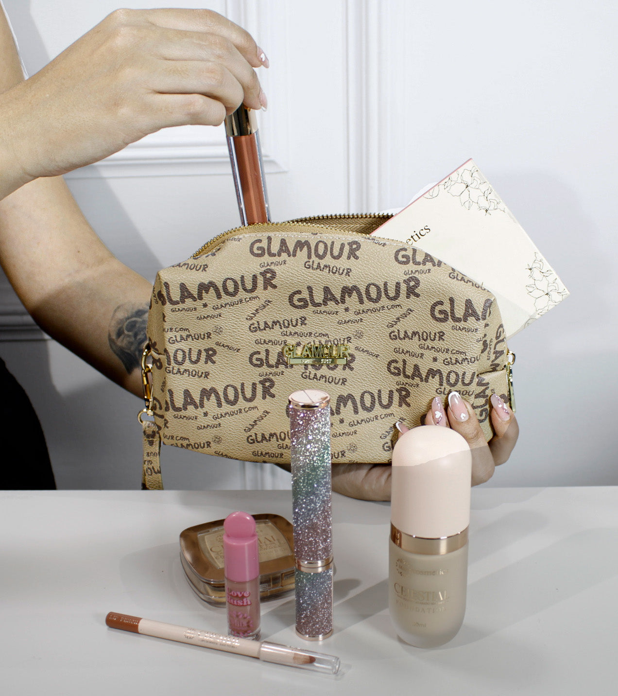 Billetera cosmetiquera B409 Perola miel