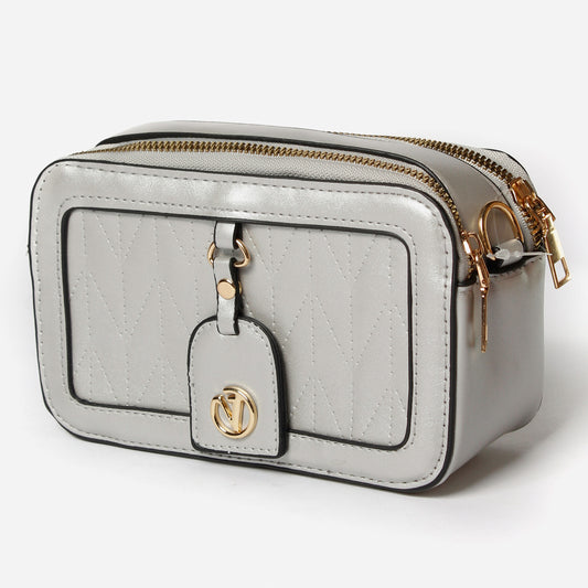 BOLSO MANOS LIBRES BANDOLERA CHIC L05 PLATEADO