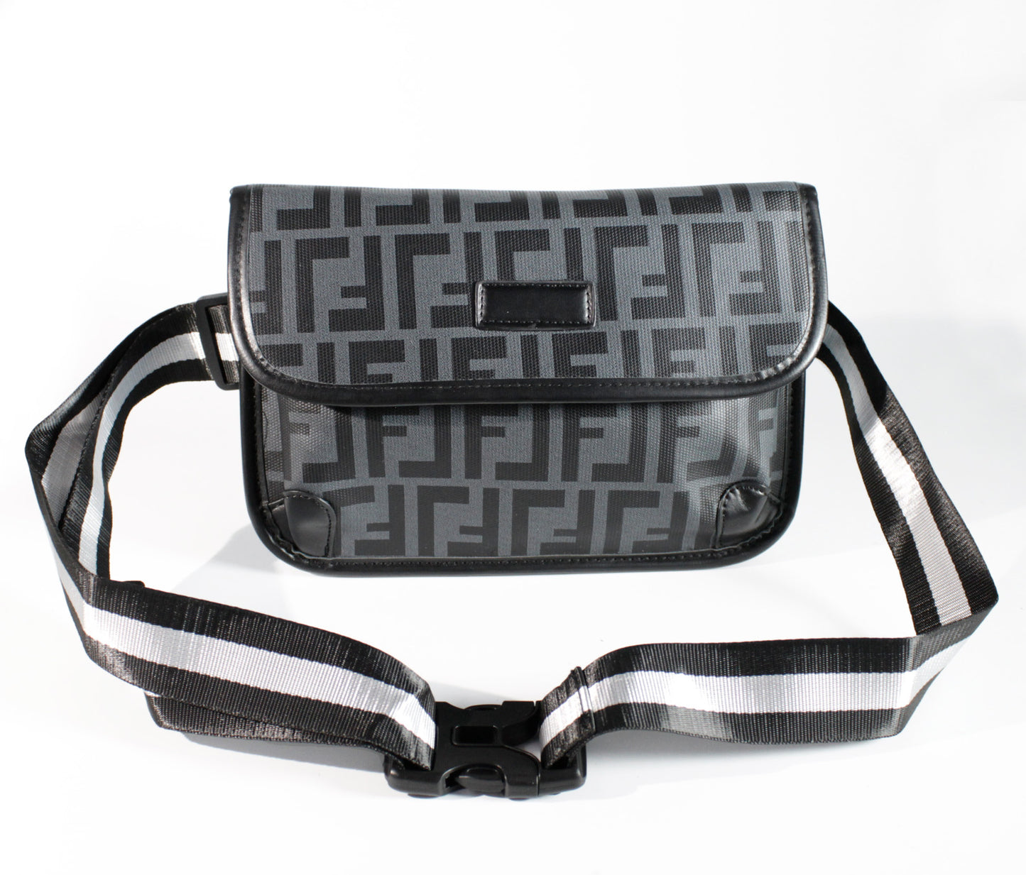 RIÑONERA R207 CORVEN NEGRO GEOMETRICO