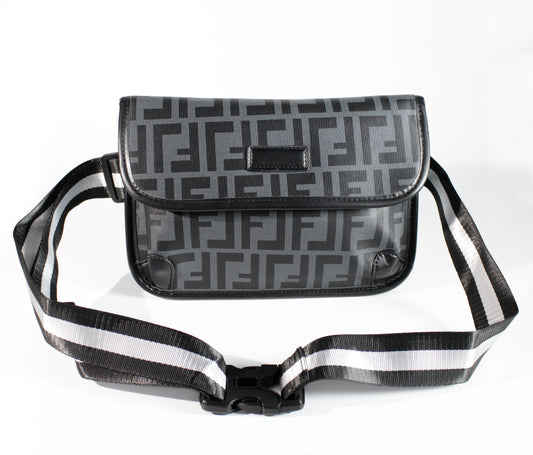 RIÑONERA R207 CORVEN NEGRO GEOMETRICO